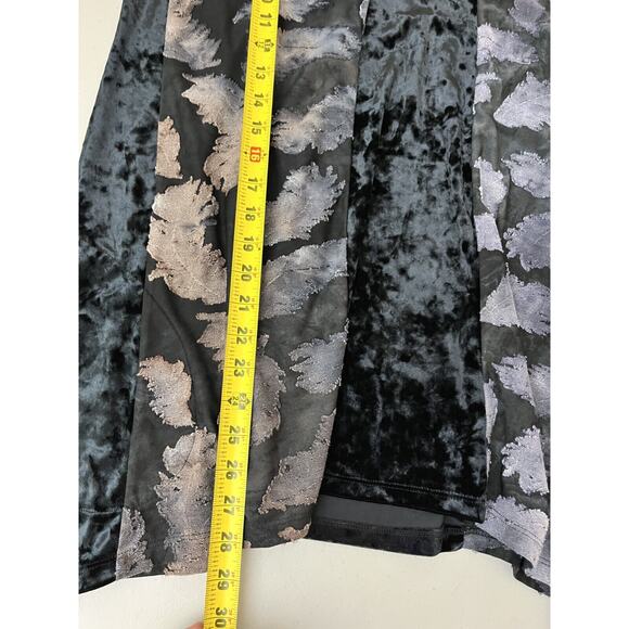 Burnout Crushed Velvet Mixed Media Whimsygoth Witchy Fairygoth Tunic Top L Boho - Picture 12 of 14